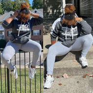 Pound Cake Striped Sleeve Hoodie