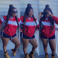 Red & White Classic Logo Hooded Sweatshirt